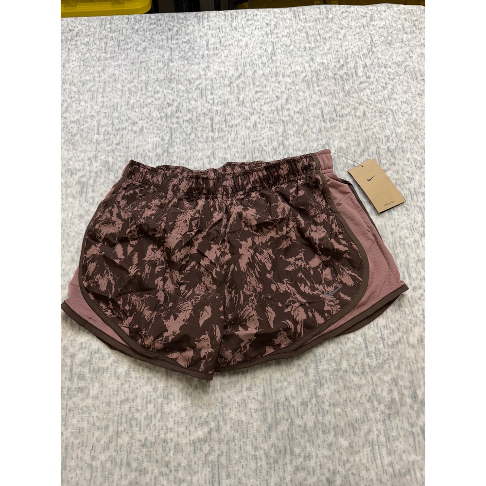 Nike Womens Dri-FIT Running Shorts Brown Pink‎ Abstract Floral FZ3482-208 Medium